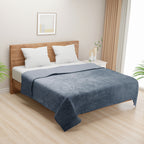 Blue Textured Weave Single Dohar – Suitable for Single Bed | Soft, Breathable & Lightweight