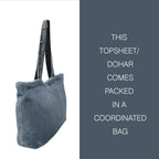 Blue Textured Weave Single Dohar – Suitable for Single Bed | Soft, Breathable & Lightweight