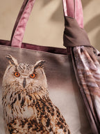 Twilight Branches - Owl-Inspired Artistic Canvas Tote