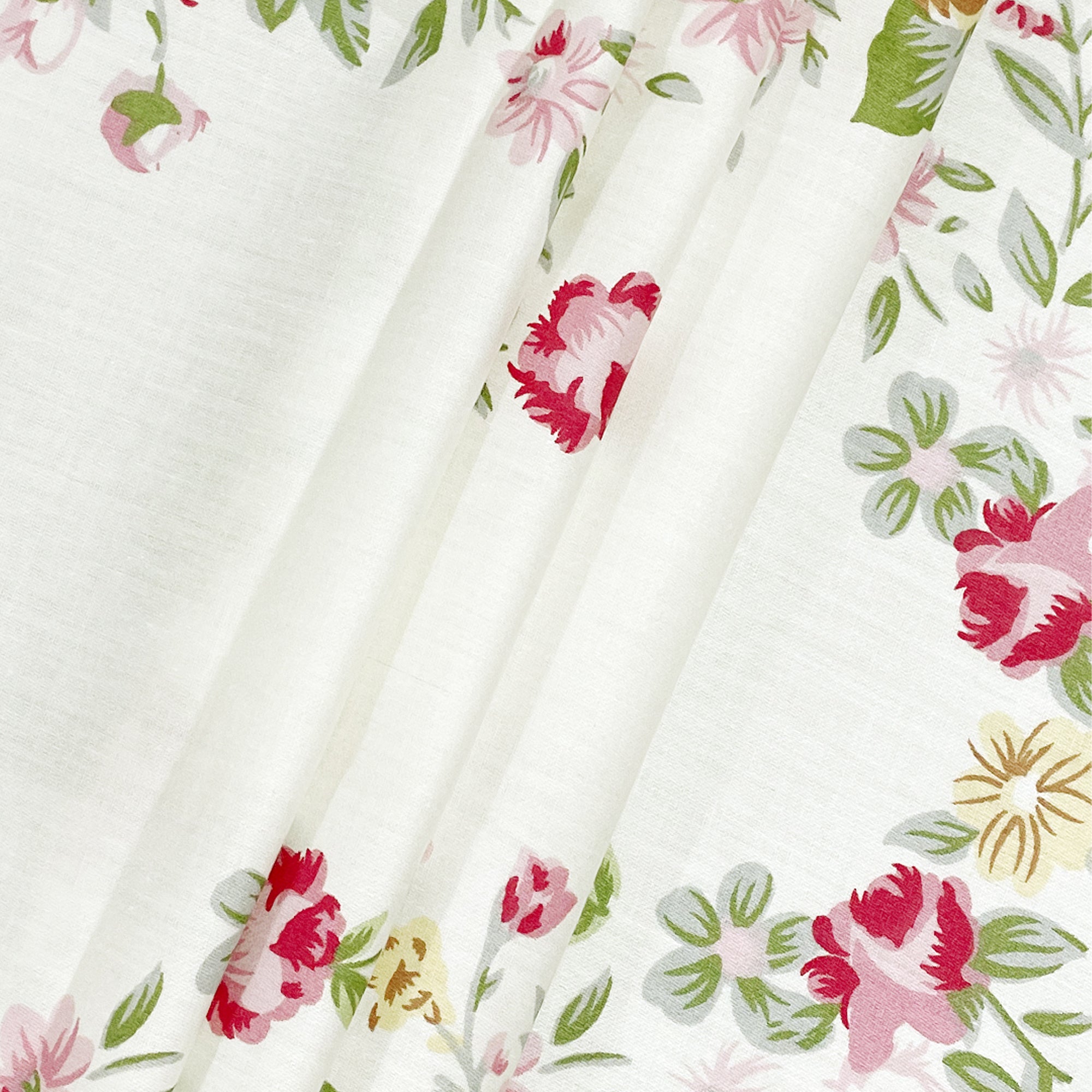 Cream Floral Printed 250 TC Cotton Double Bedsheet with Matching 2 Pillow Covers (90x108 Inches)
