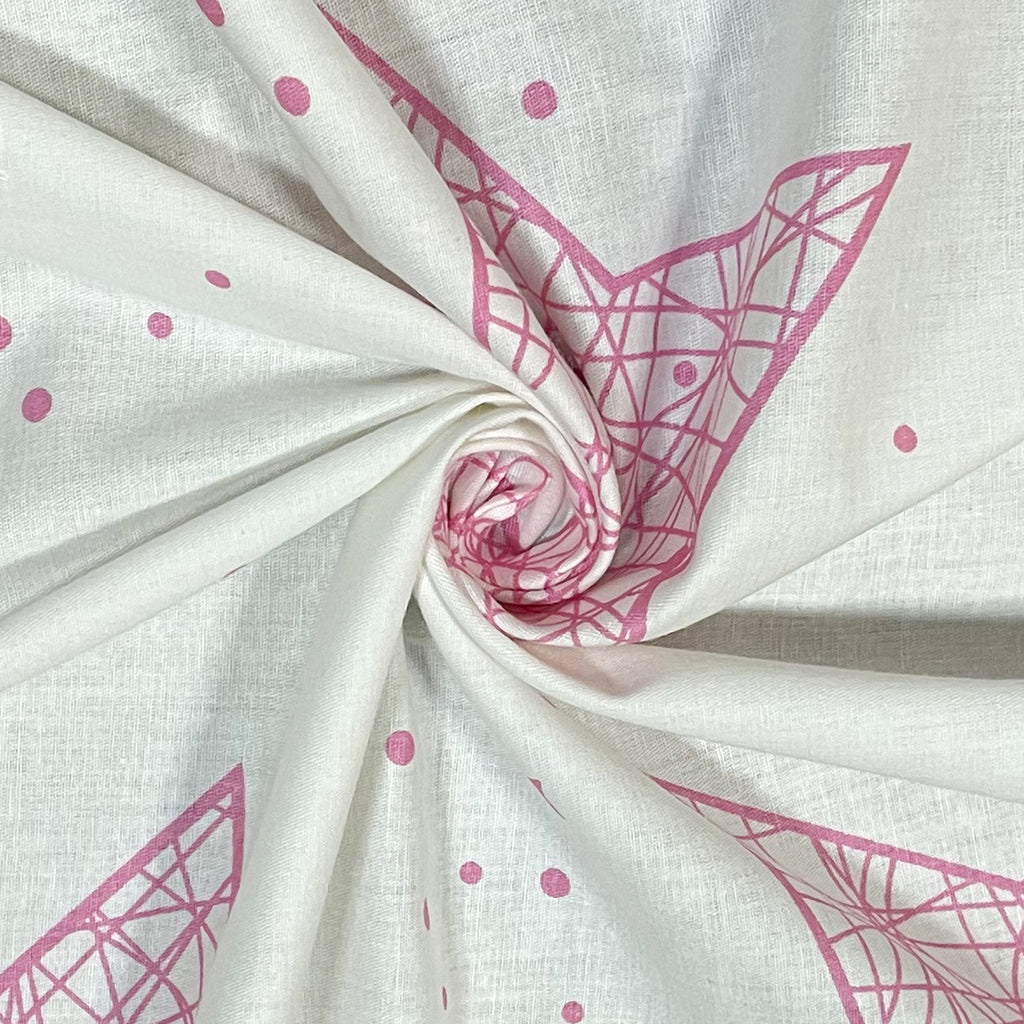 Pink Starry Dreams 180 TC Pure Cotton Bedsheet Set with Pillow Cover