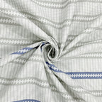 Navy Blue Linear Stripes 180 TC Pure Cotton Bedsheet Set with Pillow Cover