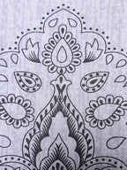 Silver Paisley Elegance 180 TC Pure Cotton Bedsheet Set with Pillow Cover
