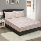 Blush Taupe Floral Medallion 180 TC Pure Cotton Bedsheet Set with Pillow Cover