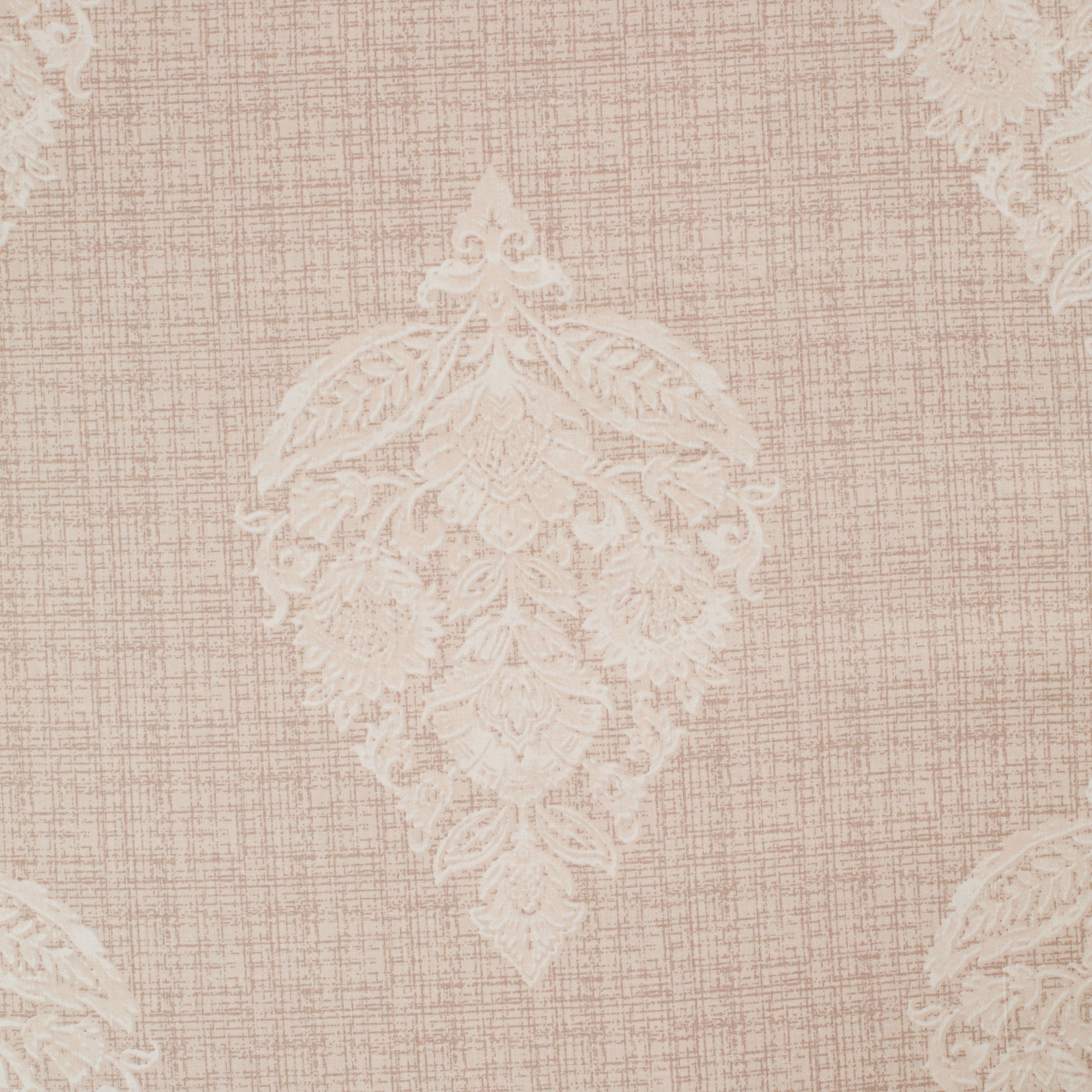 Blush Taupe Floral Medallion 180 TC Pure Cotton Bedsheet Set with Pillow Cover