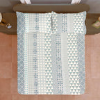 Aqua Mosaic 200 TC Pure Cotton Bedsheet with Pillow Cover