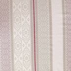 Ivory Mauve Geometric Stripes 180 TC Pure Cotton Bedsheet Set with Pillow Cover
