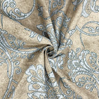 Sandstone Blue Damask 180 TC Pure Cotton Bedsheet Set with Pillow Cover