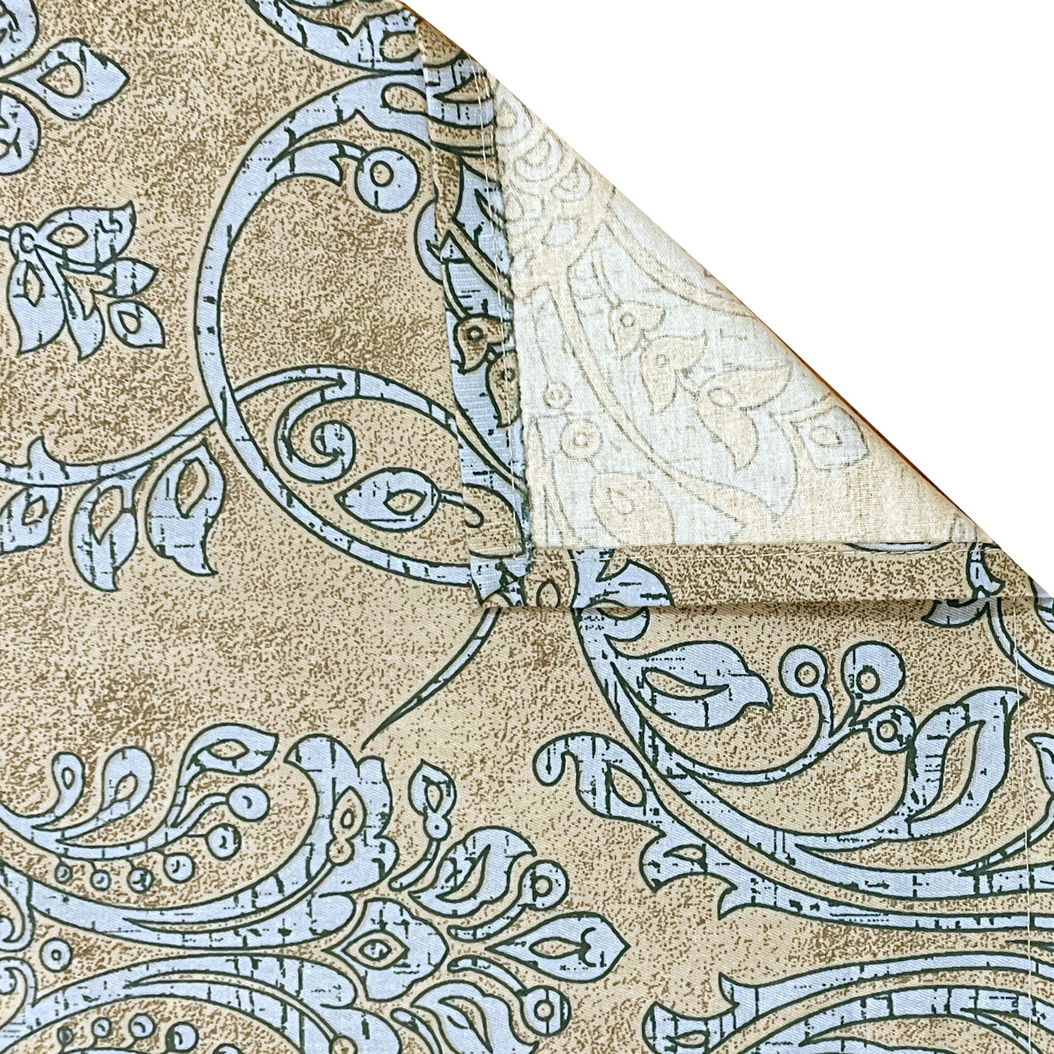 Sandstone Blue Damask 180 TC Pure Cotton Bedsheet Set with Pillow Cover