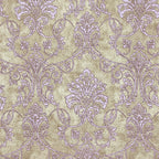 Sage Lilac Damask 180 TC Pure Cotton Bedsheet Set with Pillow Cover
