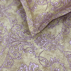 Sage Lilac Damask 180 TC Pure Cotton Bedsheet Set with Pillow Cover