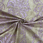 Sage Lilac Damask 180 TC Pure Cotton Bedsheet Set with Pillow Cover