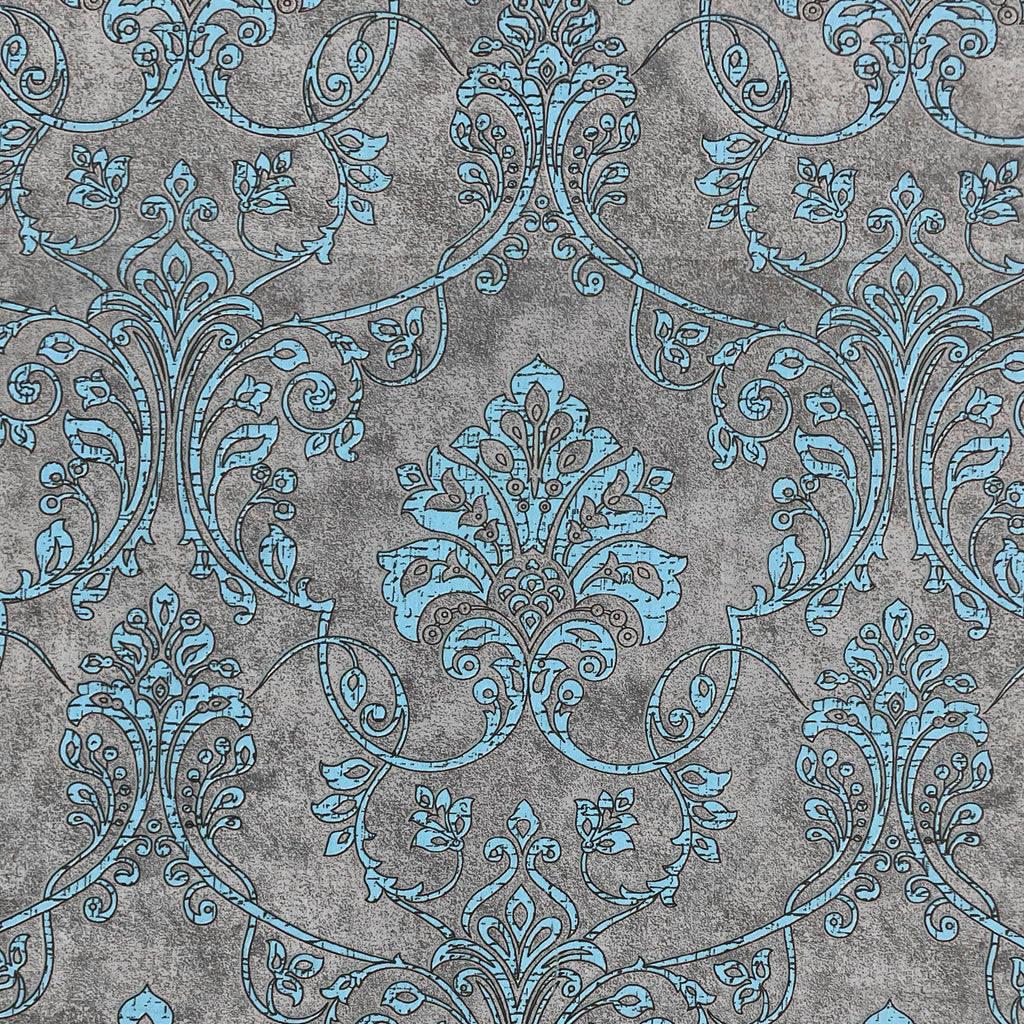 Taupe Aqua Damask 180 TC Pure Cotton Bedsheet Set with Pillow Cover