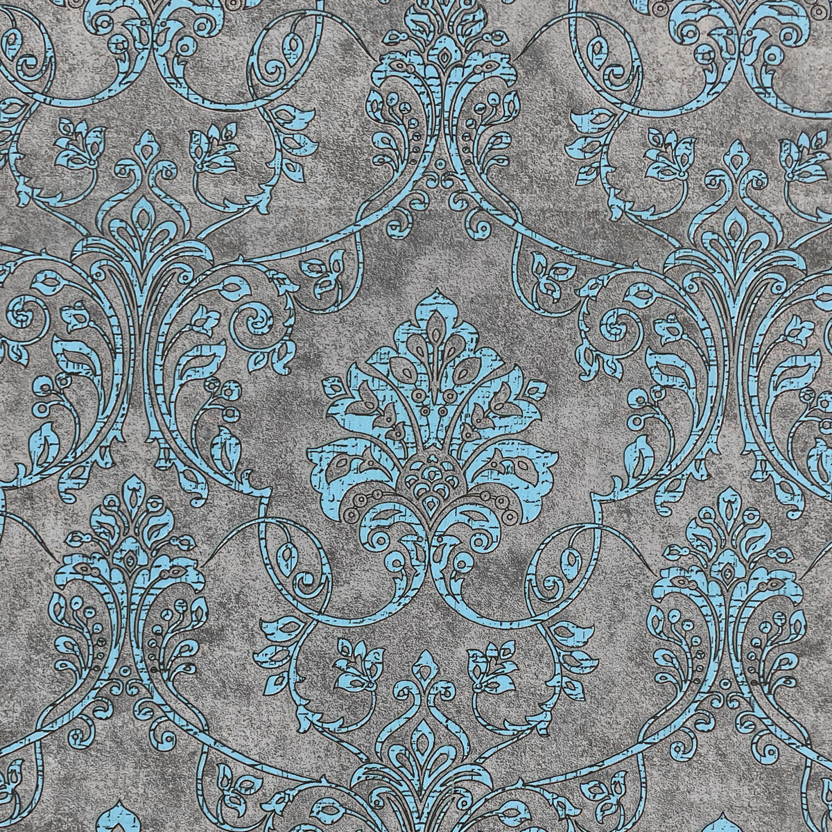 Taupe Aqua Damask 180 TC Pure Cotton Bedsheet Set with Pillow Cover