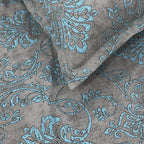 Taupe Aqua Damask 180 TC Pure Cotton Bedsheet Set with Pillow Cover