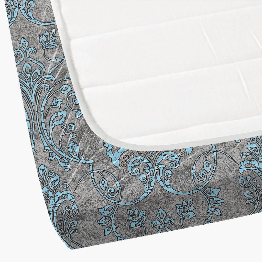 Taupe Aqua Damask 180 TC Pure Cotton Bedsheet Set with Pillow Cover