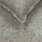 Mint Ornate Damask 180 TC Pure Cotton Bedsheet Set with Pillow Cover