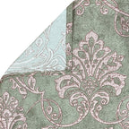 Mint Ornate Damask 180 TC Pure Cotton Bedsheet Set with Pillow Cover