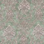 Mint Ornate Damask 180 TC Pure Cotton Bedsheet Set with Pillow Cover