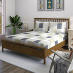 Sage Charcoal Windowpane 180 TC Pure Cotton Bedsheet Set with Pillow Cover