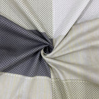 Sage Charcoal Windowpane 180 TC Pure Cotton Bedsheet Set with Pillow Cover