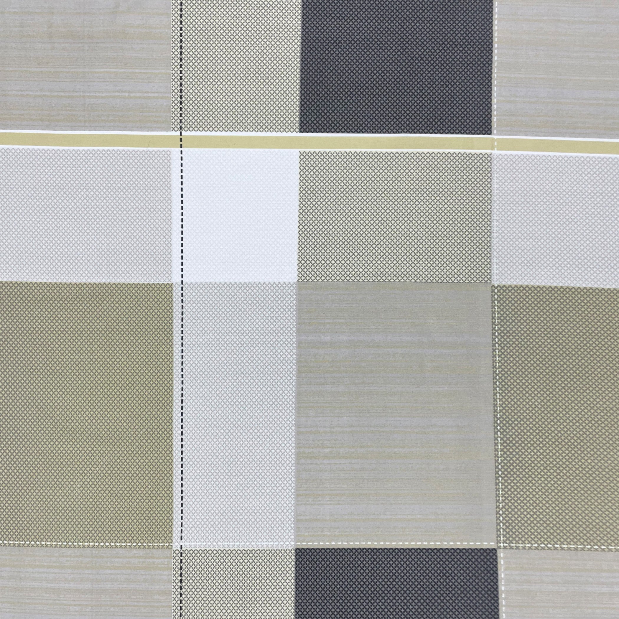 Sage Charcoal Windowpane 180 TC Pure Cotton Bedsheet Set with Pillow Cover