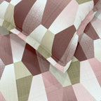 Blush Olive Mosaic 180 TC Pure Cotton Bedsheet Set with Pillow Cover