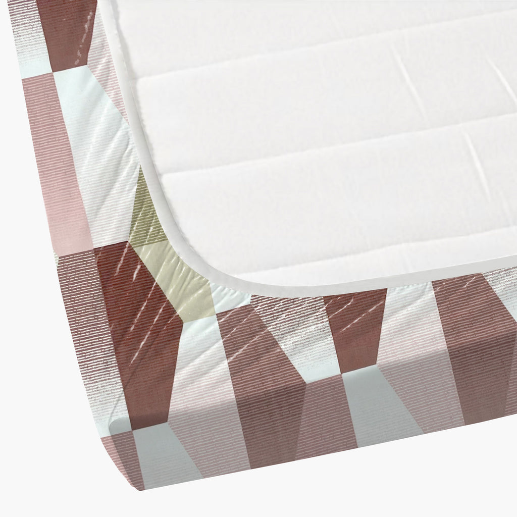 Blush Olive Mosaic 180 TC Pure Cotton Bedsheet Set with Pillow Cover
