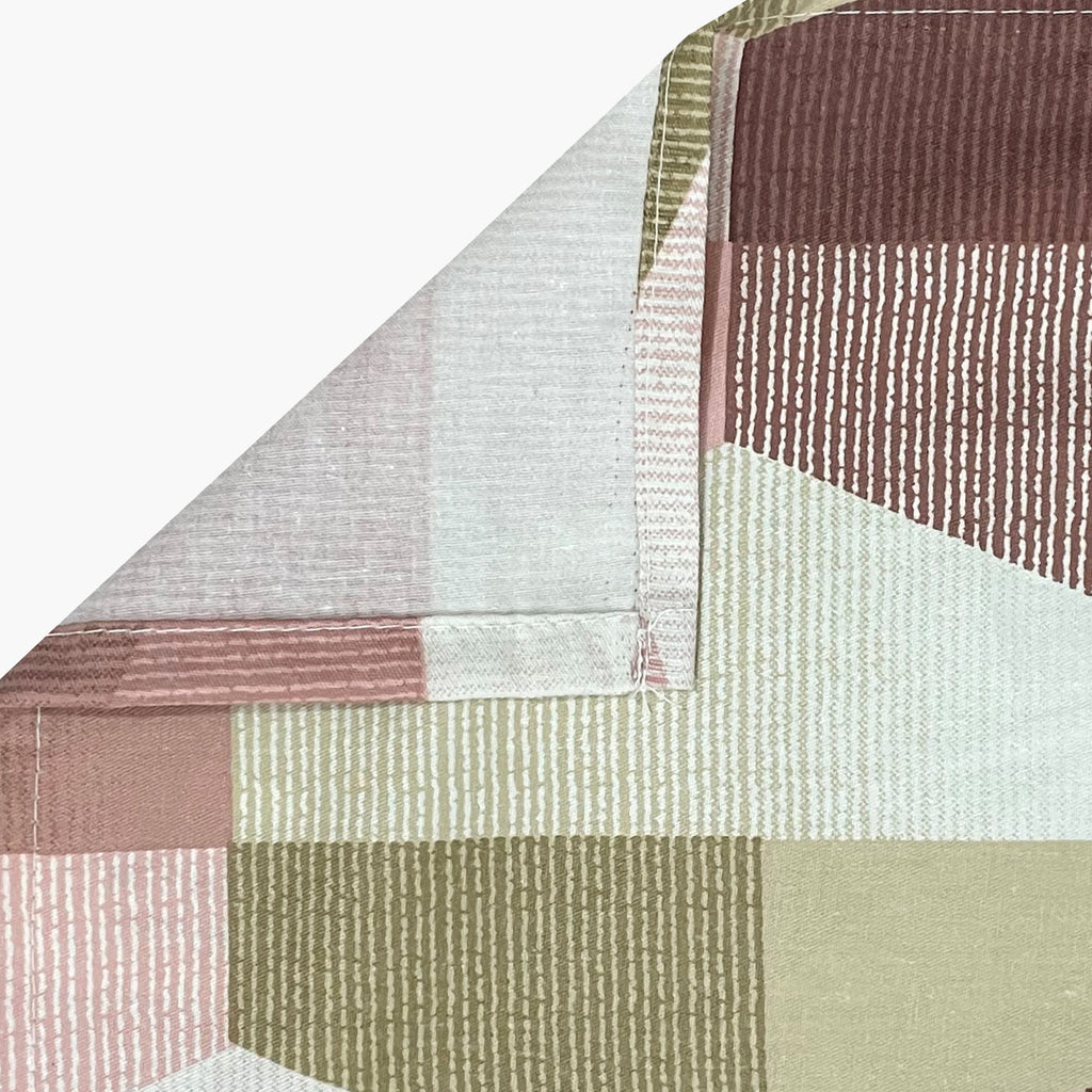 Blush Olive Mosaic 180 TC Pure Cotton Bedsheet Set with Pillow Cover