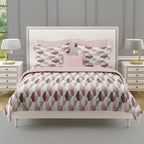 Blush Olive Mosaic 180 TC Pure Cotton Bedsheet Set with Pillow Cover