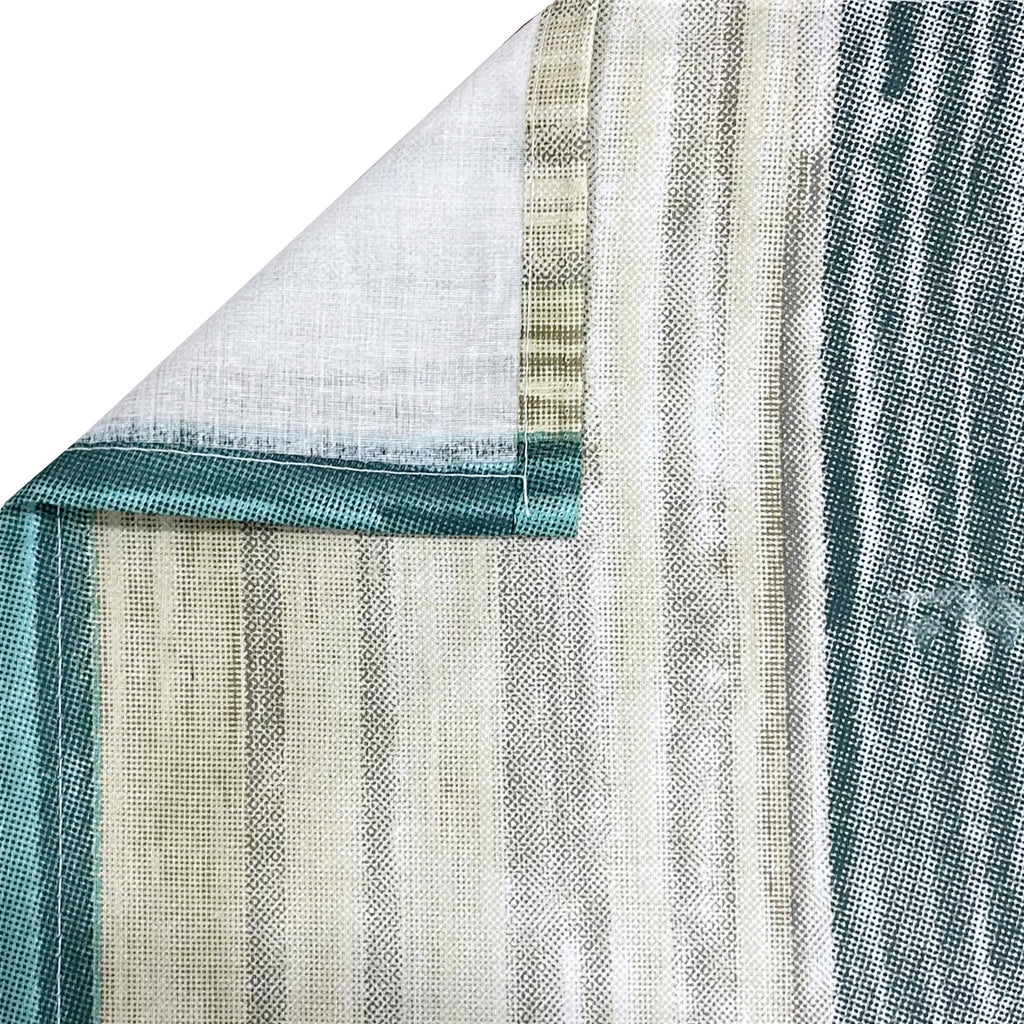 Ivory Teal Patchwork 180 TC Pure Cotton Bedsheet Set with Pillow Cover