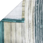 Ivory Teal Patchwork 180 TC Pure Cotton Bedsheet Set with Pillow Cover