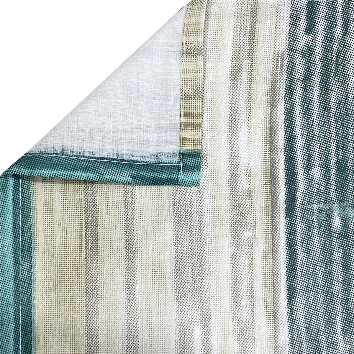 Ivory Teal Patchwork 180 TC Pure Cotton Bedsheet Set with Pillow Cover