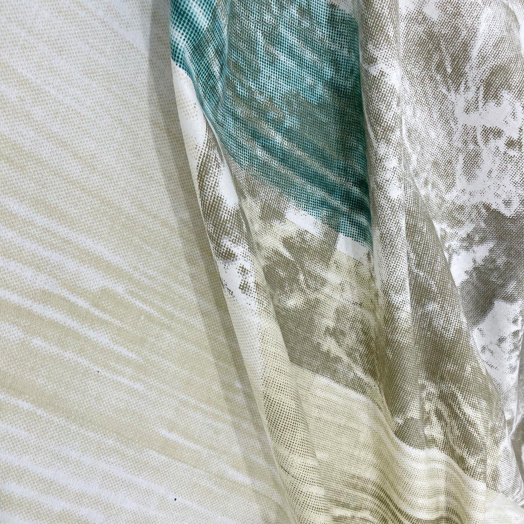Ivory Teal Patchwork 180 TC Pure Cotton Bedsheet Set with Pillow Cover