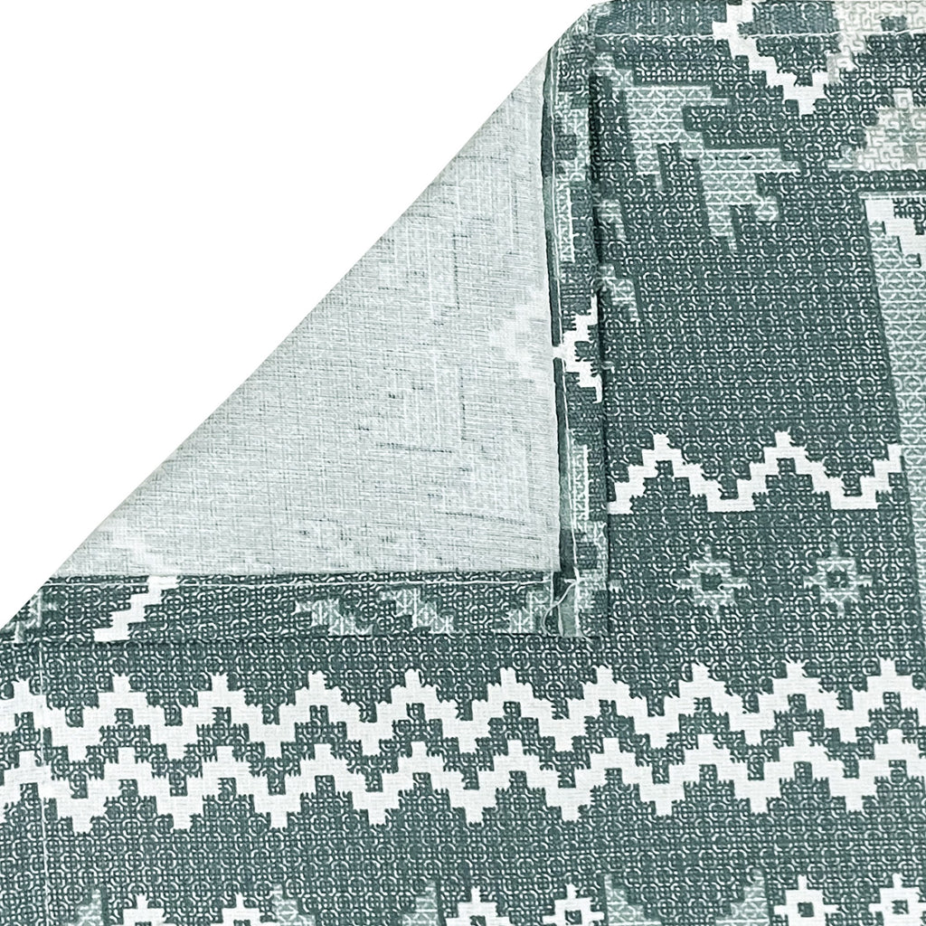 Teal Aztec Stripes 180 TC Pure Cotton Bedsheet Set with Pillow Cover