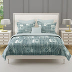 Teal Aztec Stripes 180 TC Pure Cotton Bedsheet Set with Pillow Cover