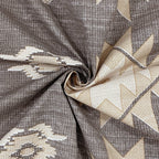 Taupe Ivory Tribal Mosaic 180 TC Pure Cotton Bedsheet Set with Pillow Cover