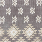 Taupe Ivory Tribal Mosaic 180 TC Pure Cotton Bedsheet Set with Pillow Cover