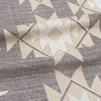 Taupe Ivory Tribal Mosaic 180 TC Pure Cotton Bedsheet Set with Pillow Cover