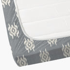 Grey Ivory Tribal Diamonds 180 TC Pure Cotton Bedsheet Set with Pillow Cover