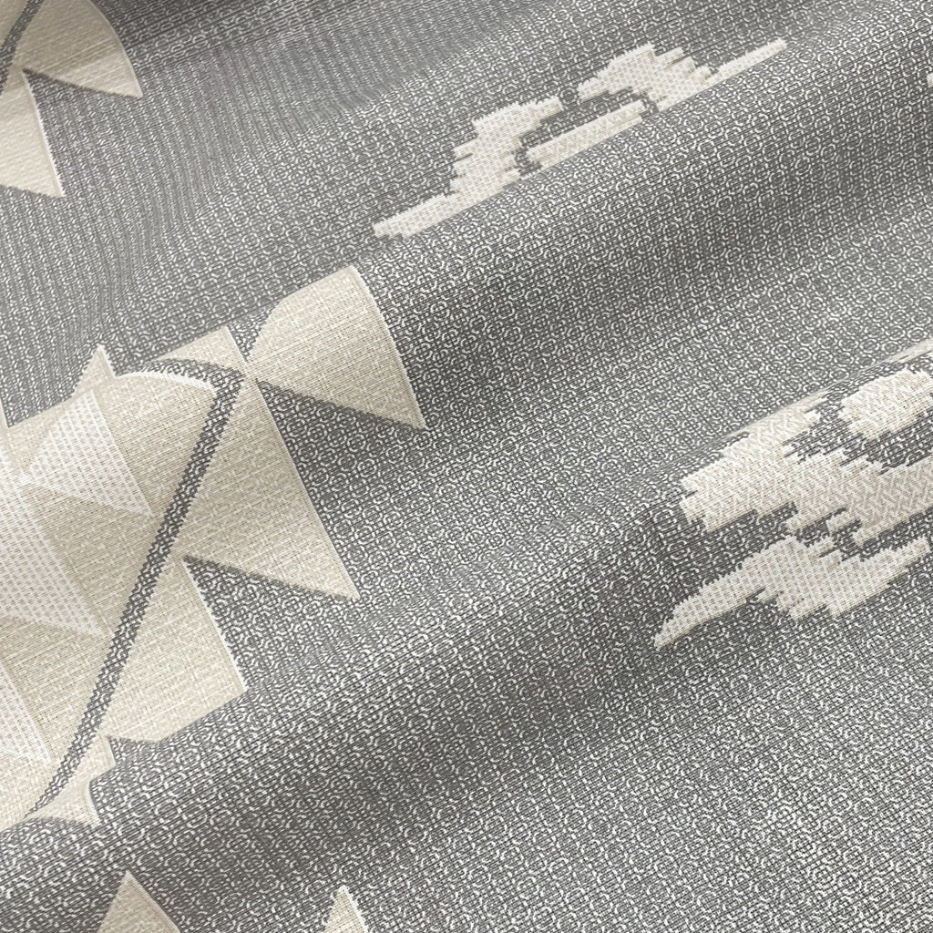 Grey Ivory Tribal Diamonds 180 TC Pure Cotton Bedsheet Set with Pillow Cover