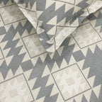 Grey Ivory Tribal Diamonds 180 TC Pure Cotton Bedsheet Set with Pillow Cover