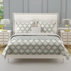 Grey Ivory Tribal Diamonds 180 TC Pure Cotton Bedsheet Set with Pillow Cover
