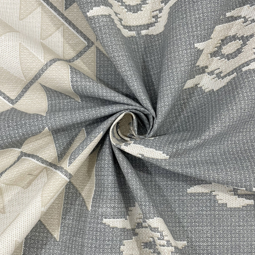 Grey Ivory Tribal Diamonds 180 TC Pure Cotton Bedsheet Set with Pillow Cover