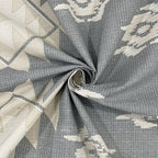 Grey Ivory Tribal Diamonds 180 TC Pure Cotton Bedsheet Set with Pillow Cover