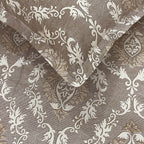 Taupe Ivory Damask 180 TC Pure Cotton Bedsheet Set with Pillow Cover