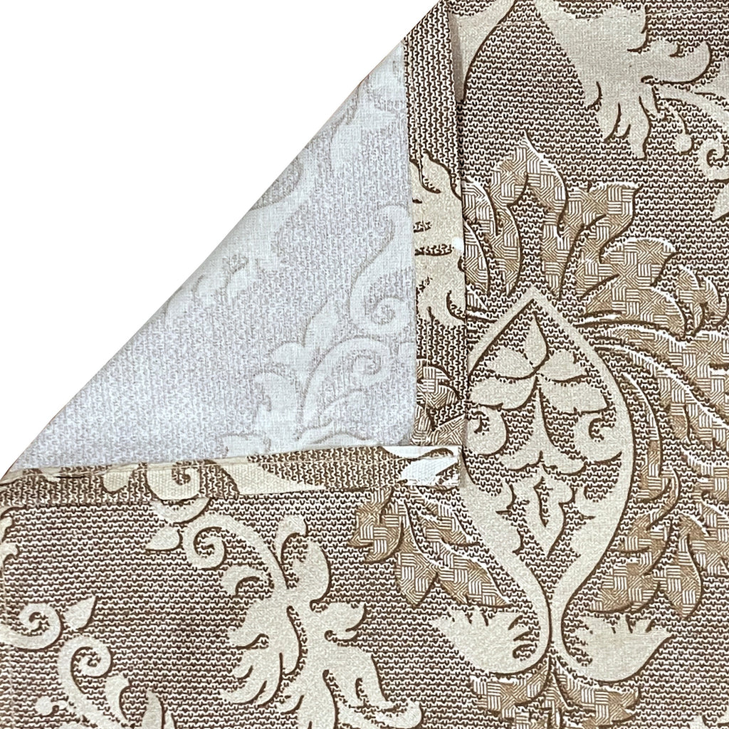 Taupe Ivory Damask 180 TC Pure Cotton Bedsheet Set with Pillow Cover