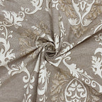 Taupe Ivory Damask 180 TC Pure Cotton Bedsheet Set with Pillow Cover