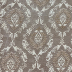 Taupe Ivory Damask 180 TC Pure Cotton Bedsheet Set with Pillow Cover