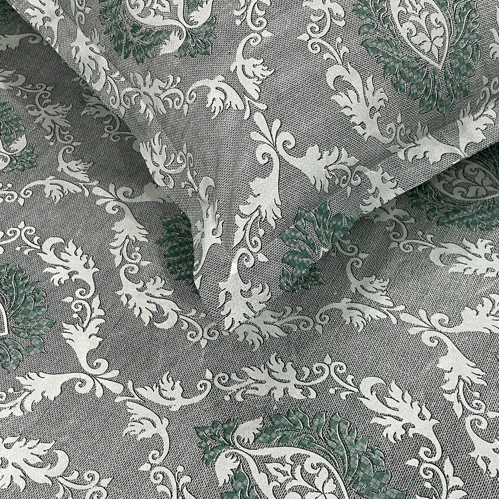 Sage Green Medallion Damask 180 TC Pure Cotton Bedsheet Set with Pillow Cover